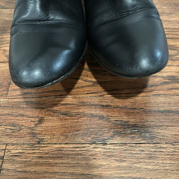 Vince Leather Black Michela Wedge Ankle Boots 6.5 - Picture 3 of 7